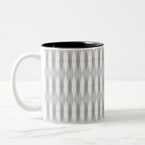 Mid Century Modern Grey Argyle Two_Tone Mug