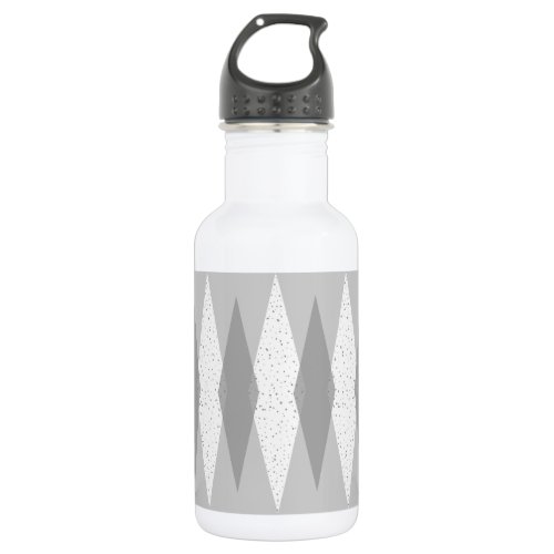 Mid Century Modern Grey Argyle Water Bottle