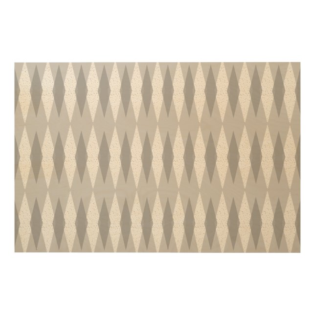 Mid Century Modern Grey Argyle Wood Wall Art (Front)
