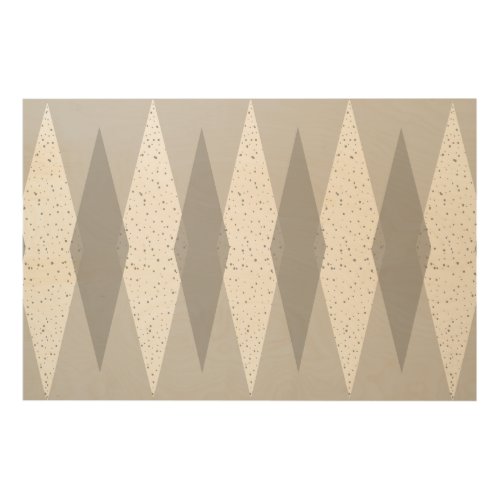 Mid Century Modern Grey Argyle Wood Wall Art