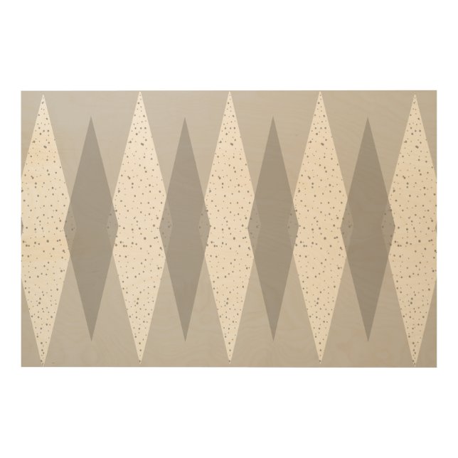 Mid Century Modern Grey Argyle Wood Wall Art (Front)
