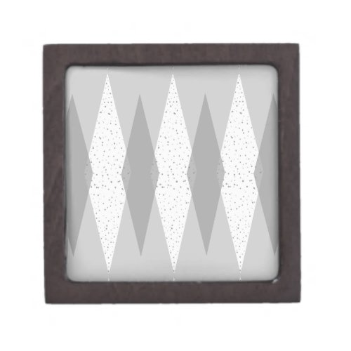 Mid Century Modern Grey Argyle Wooden Gift Box