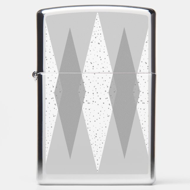 Mid Century Modern Grey Argyle Zippo Lighter (Front)