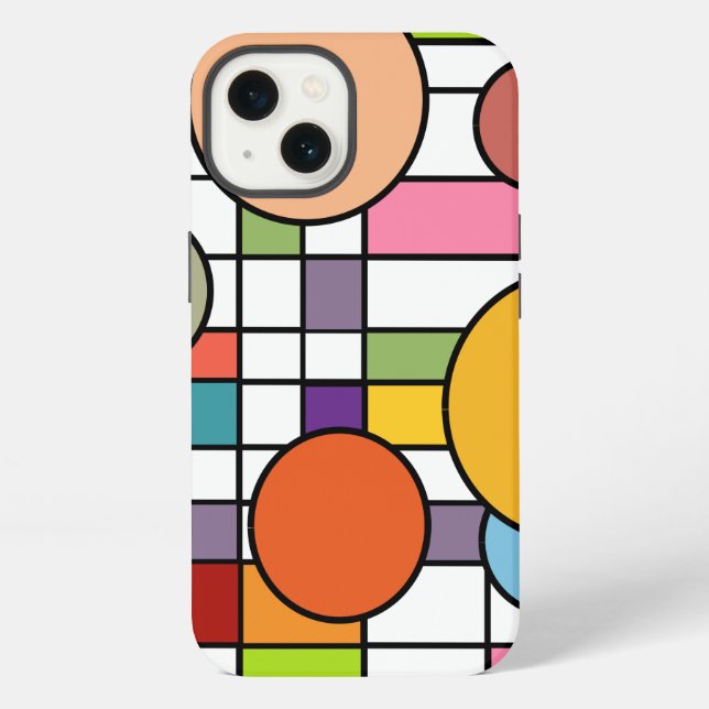 Mid-Century Modern Grid Iphone Case (Back)