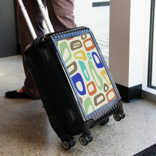 Mid_Century modern groovy organic shapes pattern Luggage
