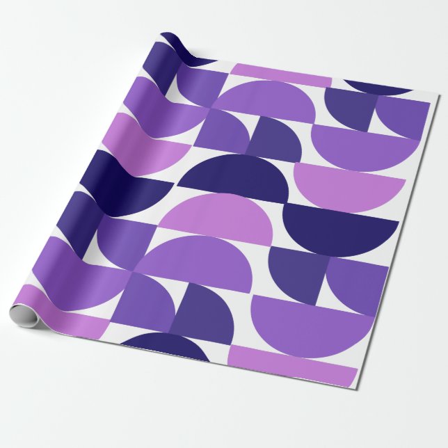 Mid-Century Modern Half and Quarter Circles  Wrapping Paper (Unrolled)