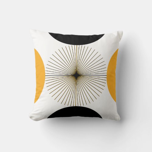 Mid Century Modern Half Circle Throw Pillow