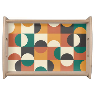 Mid Century Modern Half circles green and orange Serving Tray