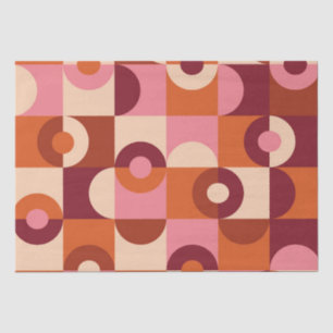 Mid Century Modern Half Circles Pink orange Tissue Paper