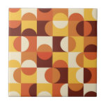 Mid Century Modern Half circles  yellow and orange Ceramic Tile