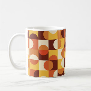 Mid Century Modern Half circles yellow and orange Coffee Mug