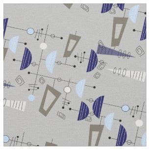 Mid-Century Modern Half Moons Design Fabric 12