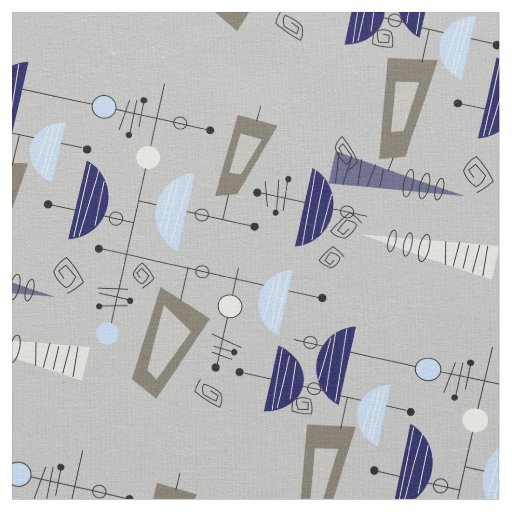 Mid-Century Modern Half Moons Design Fabric 12