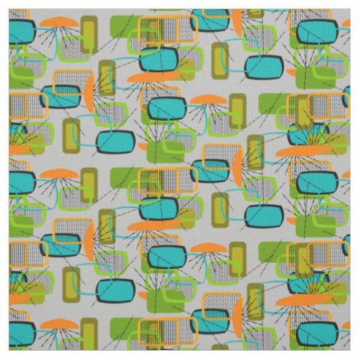 Mid-Century Modern Half Moons Design Fabric 17