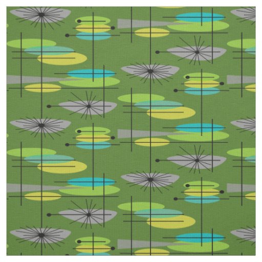 Mid-Century Modern Half Moons Design Fabric 23