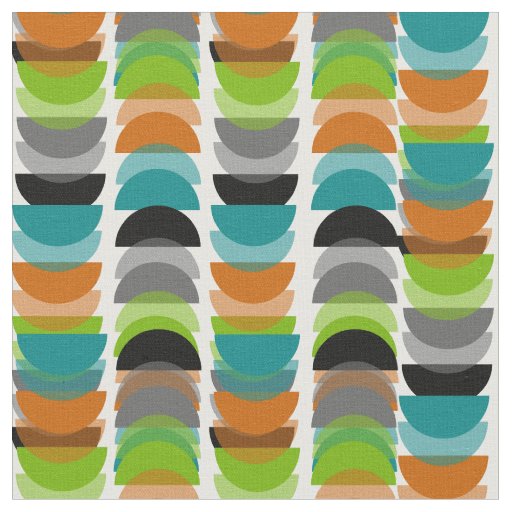 Mid-Century Modern Half Moons Design Fabric 5