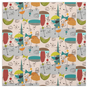 Mid Century Modern Design Fabric Zazzle Mid Century Modern Half Moons Design Fabric 9