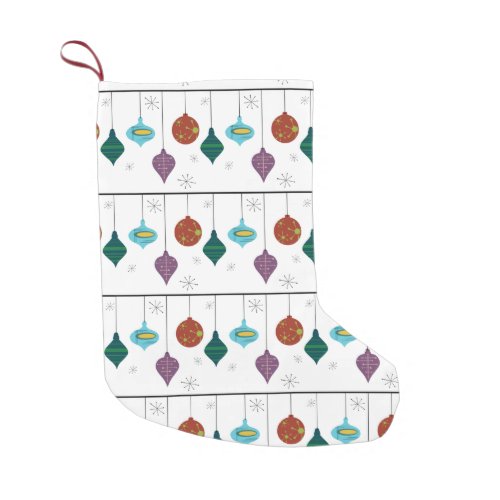 Mid_Century Modern Hanging Holiday Ornament Bulbs Small Christmas Stocking