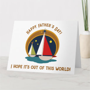 Mid Century Modern Happy Father’s Day Sailboats Card