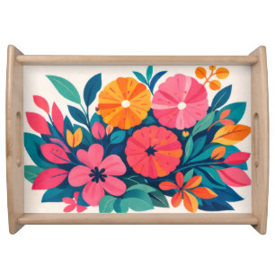 Mid century modern hawaii boho art serving tray