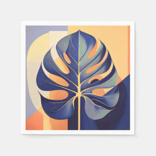 Mid-Century Modern Hawaiian Monstera Leaf Napkins