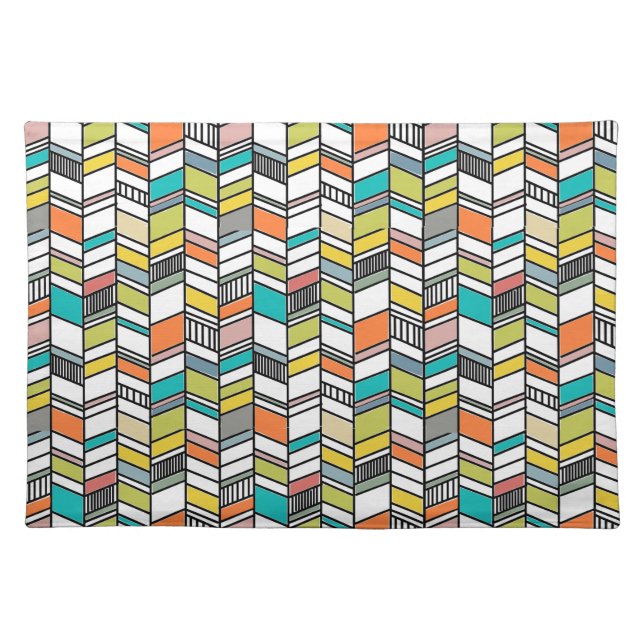 Mid-Century Modern Herringbone Cloth Placemat (Front)