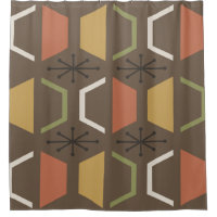 Mid Century Modern Hexagons Brown