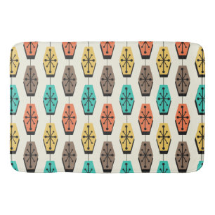 Mid Century Modern Hexagons Colorful Bath Mat