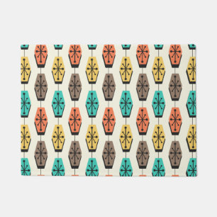 Mid Century Modern Hexagons Colorful Doormat