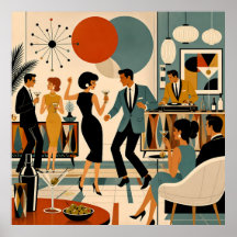 Mid Century Modern Hip Martini Dance Party