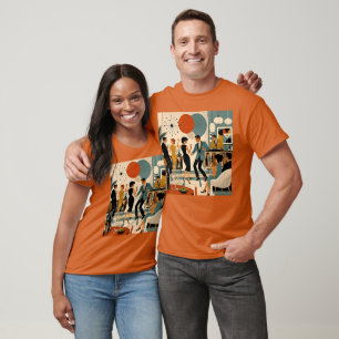 Mid Century Modern Hip Martini Dance Party T-Shirt