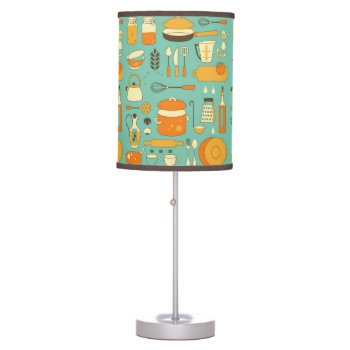 Mid-century Modern Hipster Kitchen Utensils Table Lamp by Angharad13 at Zazzle