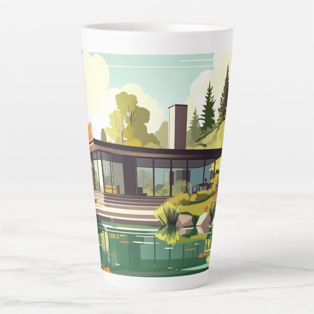 Mid-Century Modern Home #94 Latte Mug (Front)