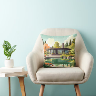 Mid-Century Modern Home #94 Throw Pillow