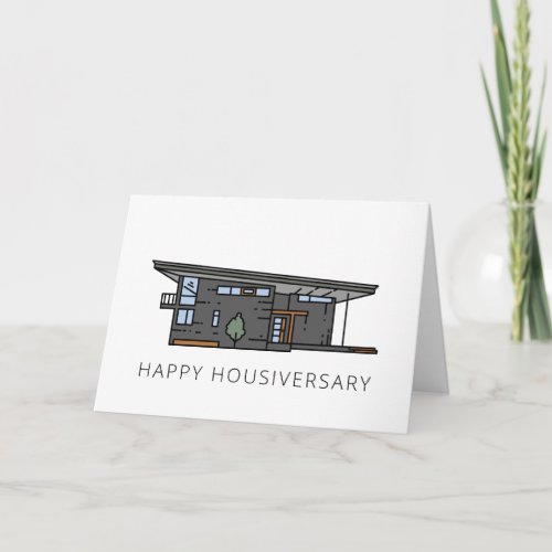 Mid Century Modern Home Happy Housiversary Client Card