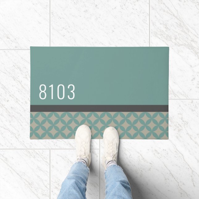Mid Century Modern House Address 1970s Seventies Doormat (Indoor)
