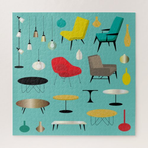 Mid Century Modern House Furniture Jigsaw Puzzle