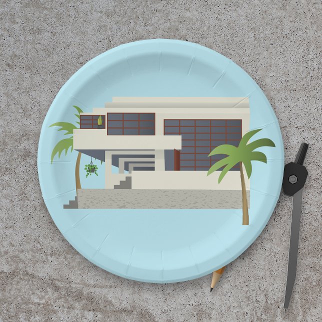Mid Century Modern House Paper Plates (Creator Uploaded)