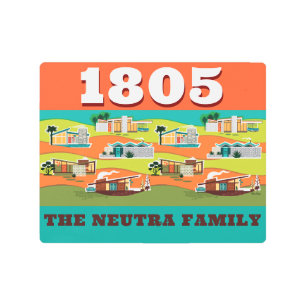 Mid-Century Modern Houses - House Numbers - Custom Metal Print