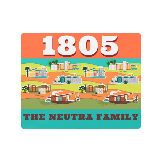 Mid-Century Modern Houses - House Numbers - Custom Metal Print (Front)