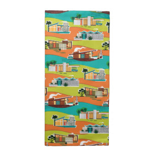 Mid Century Modern Houses Napkin Set