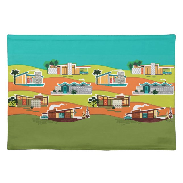 Mid Century Modern Houses Place Mat (Front)