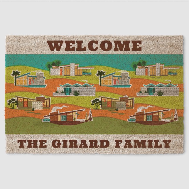 Mid-Century Modern Houses Welcome Mat - Custom (Front)