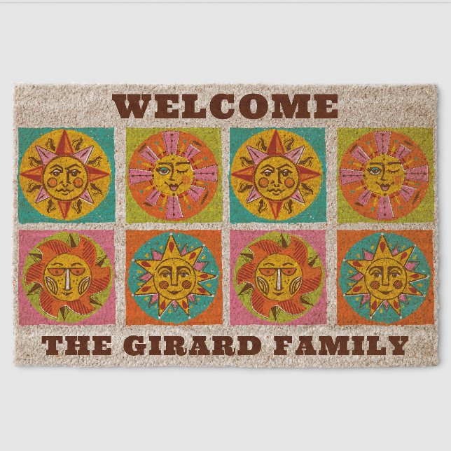 Mid- Century Modern Houses Welcome Matt - Custom Fiber Doormat (Front)