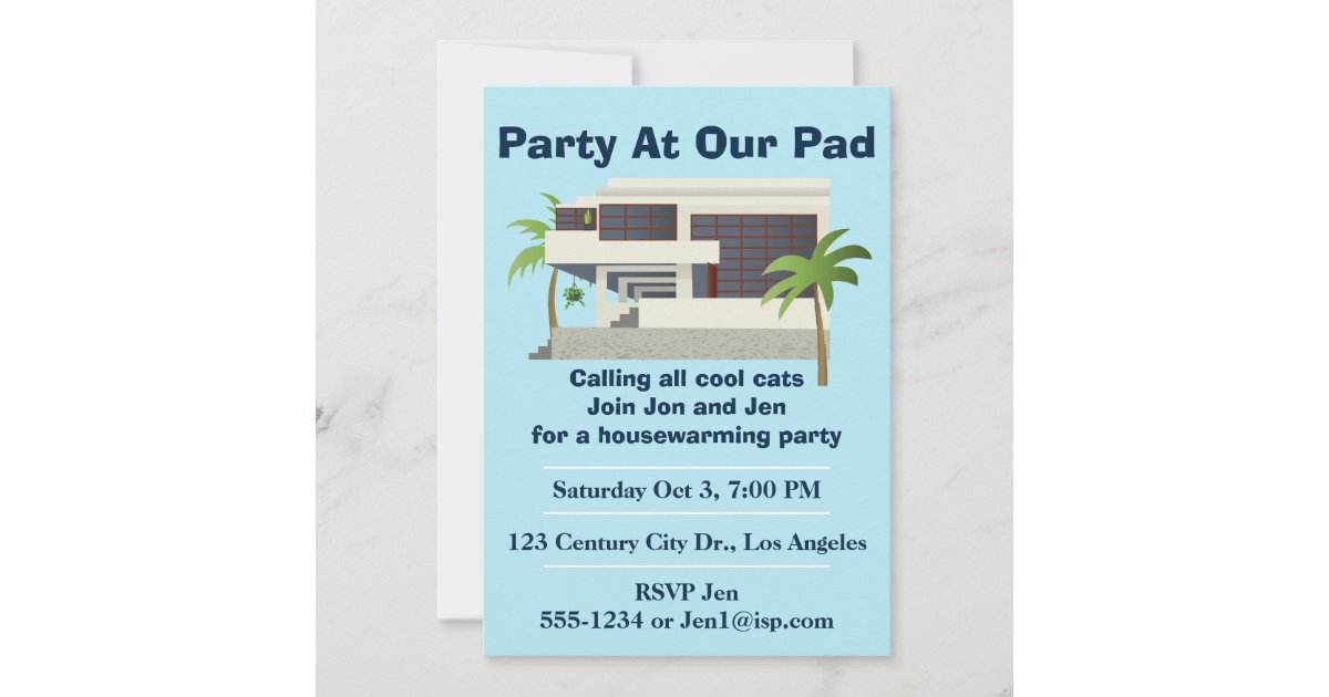 Mid Century Modern Housewarming Party Zazzle