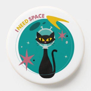 Mid Century Modern I Need Space Cat   PopSocket