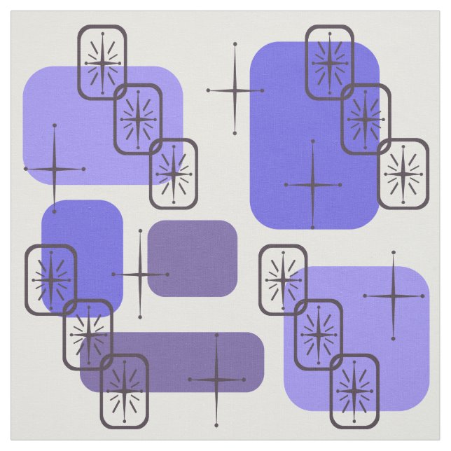 Mid Century Modern Indigo Fabric (Swatch)