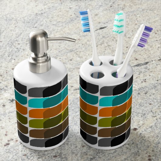 Mid-Century Modern Inspired Abstract  #55 Bathroom Set (Front)
