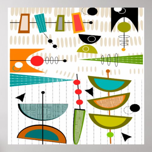 Mid-Century Modern Inspired Abstract Poster