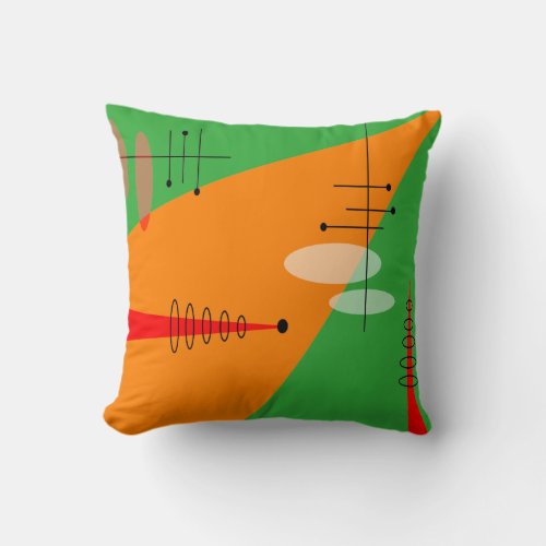Mid_Century Modern Inspired Atomic 86 Throw Pillow